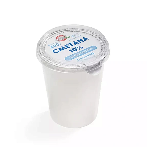 Сметана термостатная из натурального молока 10%, 400 г