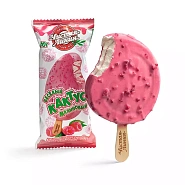 Мороженое «Малиновый кактус» пломбир ванильный с малиной в глазури с кусочками малины, 80 г