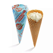 Мороженое «Сахарный Рожок» пломбир ванильный в вафельном рожке, 110 г