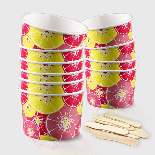 Креманка бумажная 170 мл с палочкой (10 шт.)