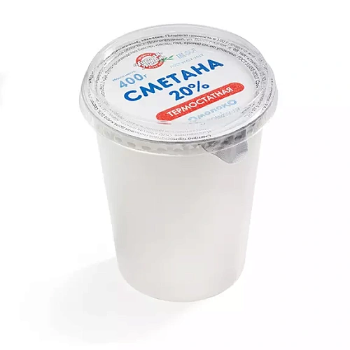 Сметана термостатная из натурального молока 20%, 400 г